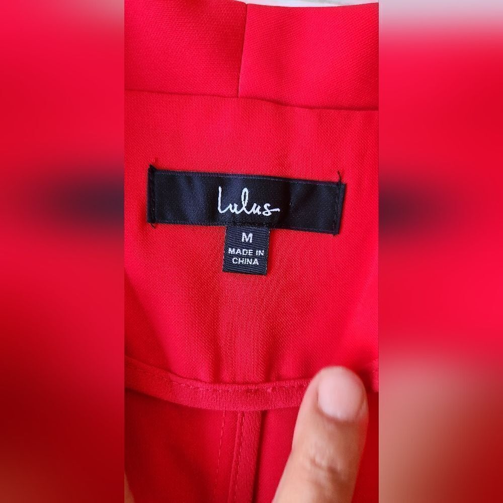 Lulu's Miss Punctuality Red Lightweight Blazer Size Medium - Picture 6 of 11